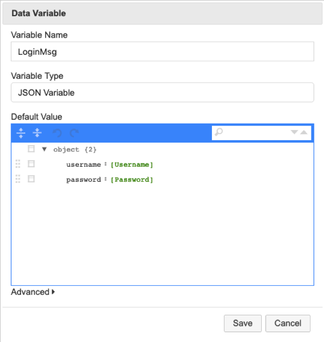 A simple, pick-and-choose approach: Building a JSON message to test a log-in screen.